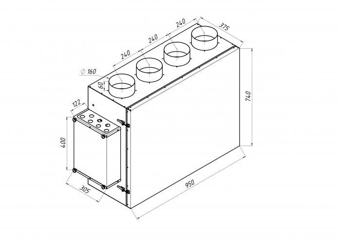Приточно-вытяжная установка с рекуперацией тепла Alasca ECO V500EC