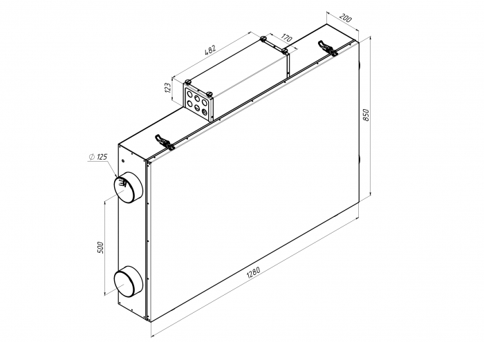 Приточно-вытяжная установка с рекуперацией тепла Alasca ECO H300 EC Slim 200 мм
